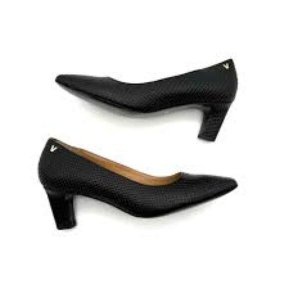 Vionic Madison Mia Leather Block Heel Pumps in Black - Picture 14 of 16